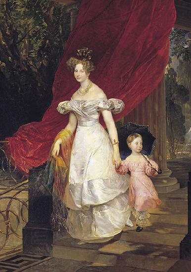 Karl Briullov Portrait of Grand Duchess Elena Pavlovna and her daughter Maria China oil painting art
